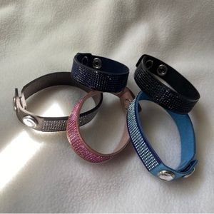 Cuff bracelets with Swarovski elements - set of 5
